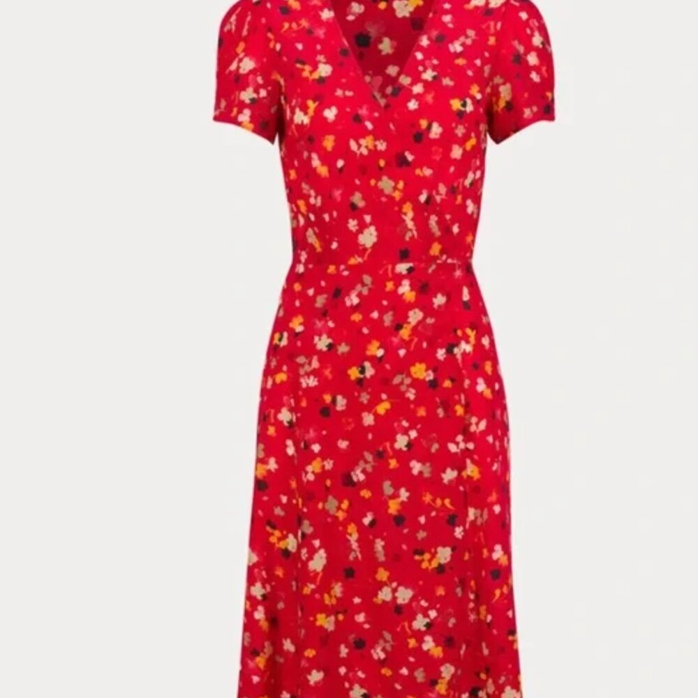 Realisation Par 100% Silk Teale Dress in Rouge Fleur